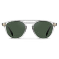 WMP Eyewear Easton polarized sunglasses in clear acetate with smoke green lens