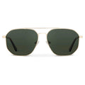 WMP Eyewear Emmett polarized aviator sunglasses in gold with smoke green lens
