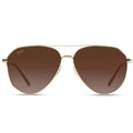WMP Eyewear Ramsey polarized teardrop aviator sunglasses in gold with brown lens