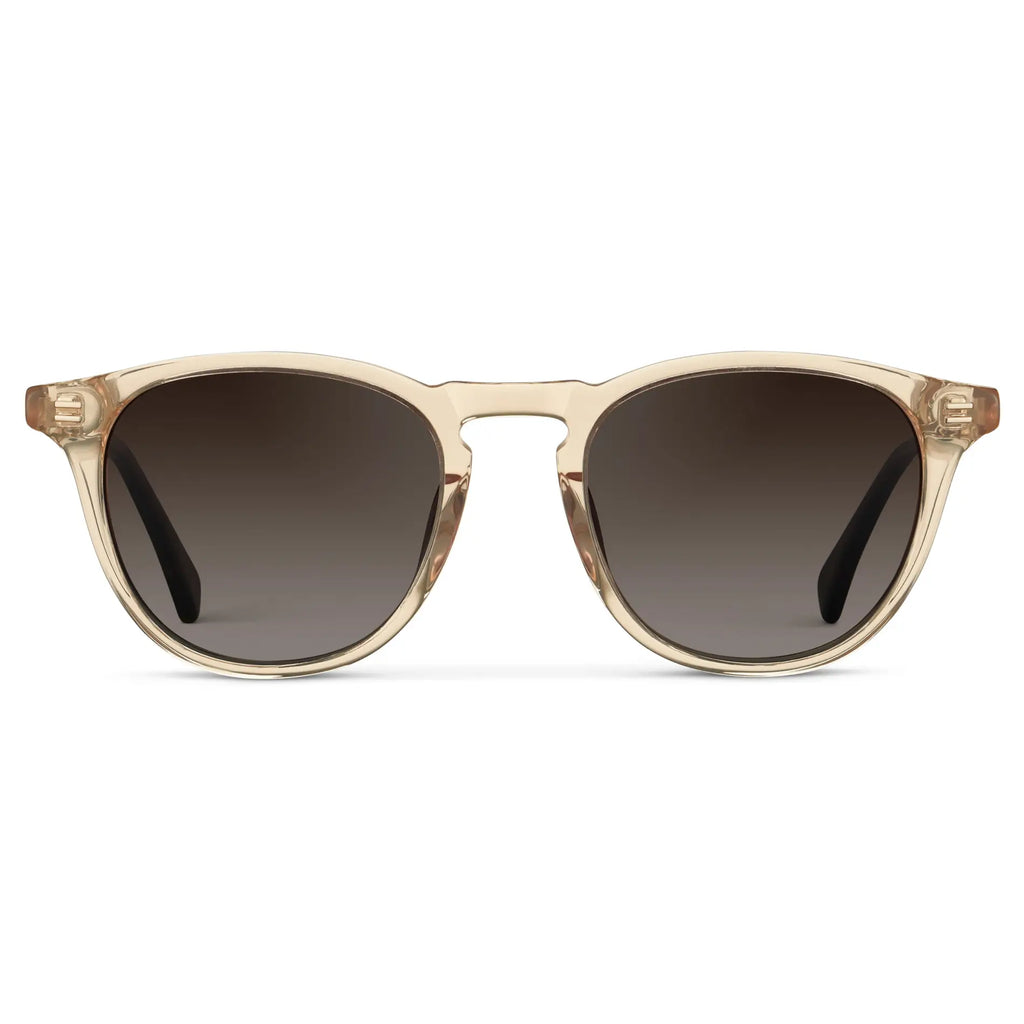 WMP Eyewear Cameron polarized sunglasses in sand brown with brown gradient lens