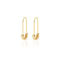 Kris Nations safety pin hoop earrings in 18k gold vermeil
