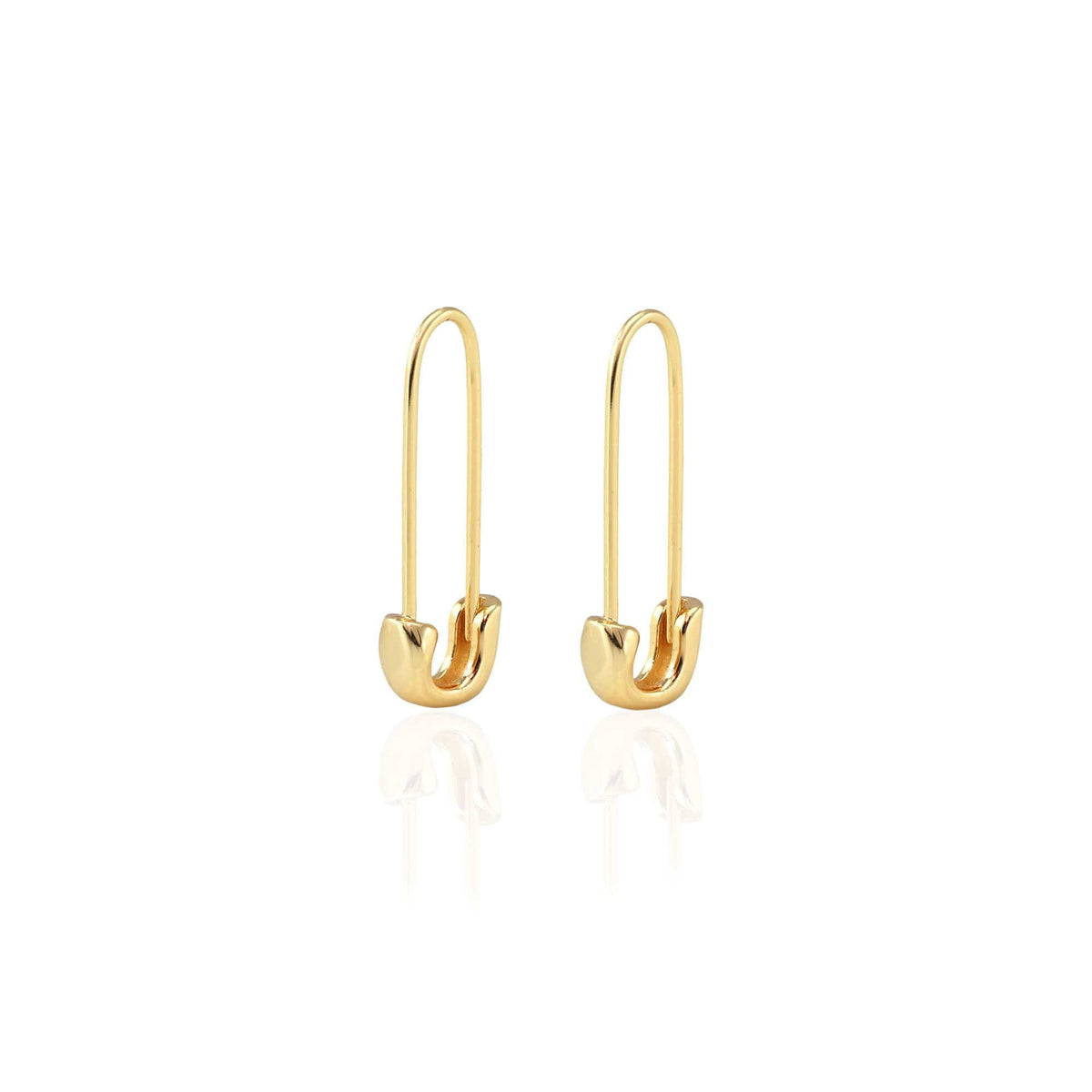 Kris Nations safety pin hoop earrings in 18k gold vermeil