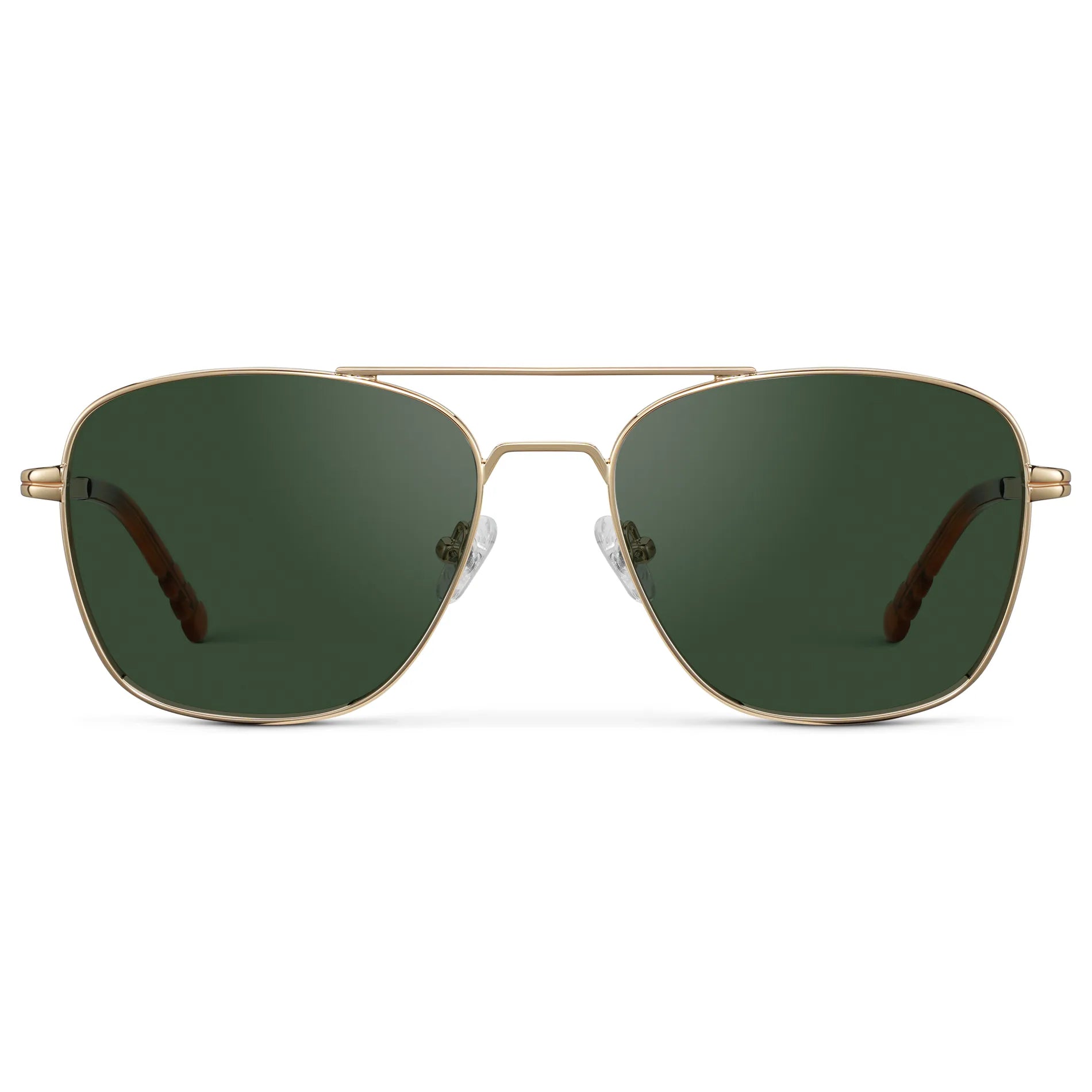WMP Eyewear Fox gold wire sunglasses with smoke green lens