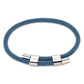 WMP Eyewear Knox rope bracelet in denim blue with silver closure