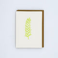 Letterpress card with a botanical twig illustration