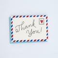 Vintage airmail style letterpress thank you card