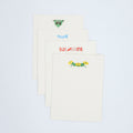 Assorted letterpress flat card stationery set with envelopes