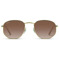 Bexley Polarized Sunglasses, gold frame with gradient brown lens