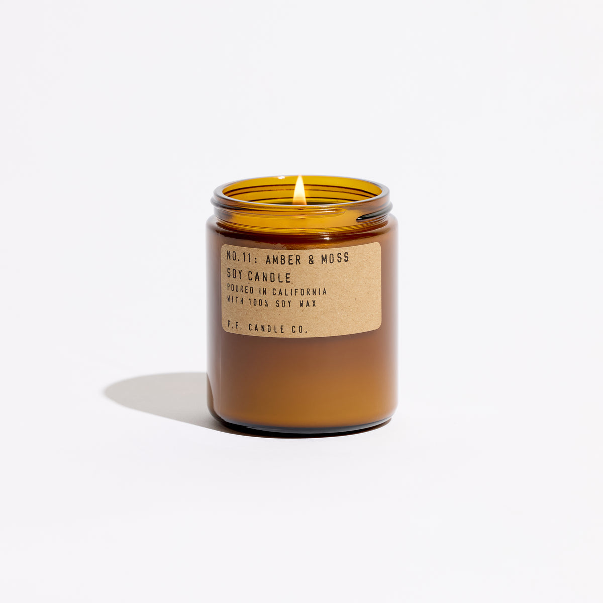 P.F. Candle Co. Amber & Moss standard soy candle