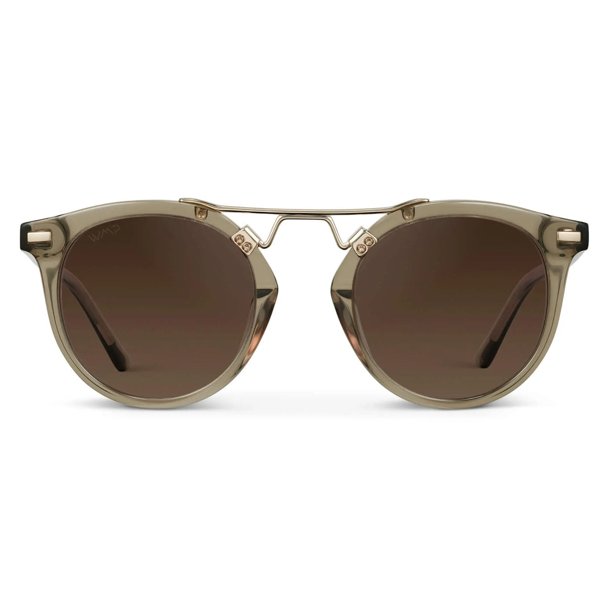 WMP Eyewear Skyler polarized sunglasses in crystal taupe brown