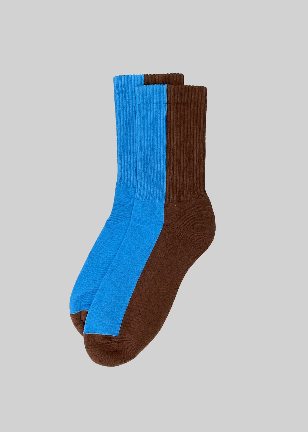 American Trench Dual Tone Crew Sock, Cobalt/Brown