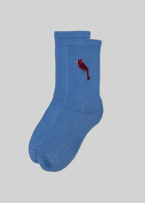 American Trench Zoo Crew Sock, Light Blue Cardinal