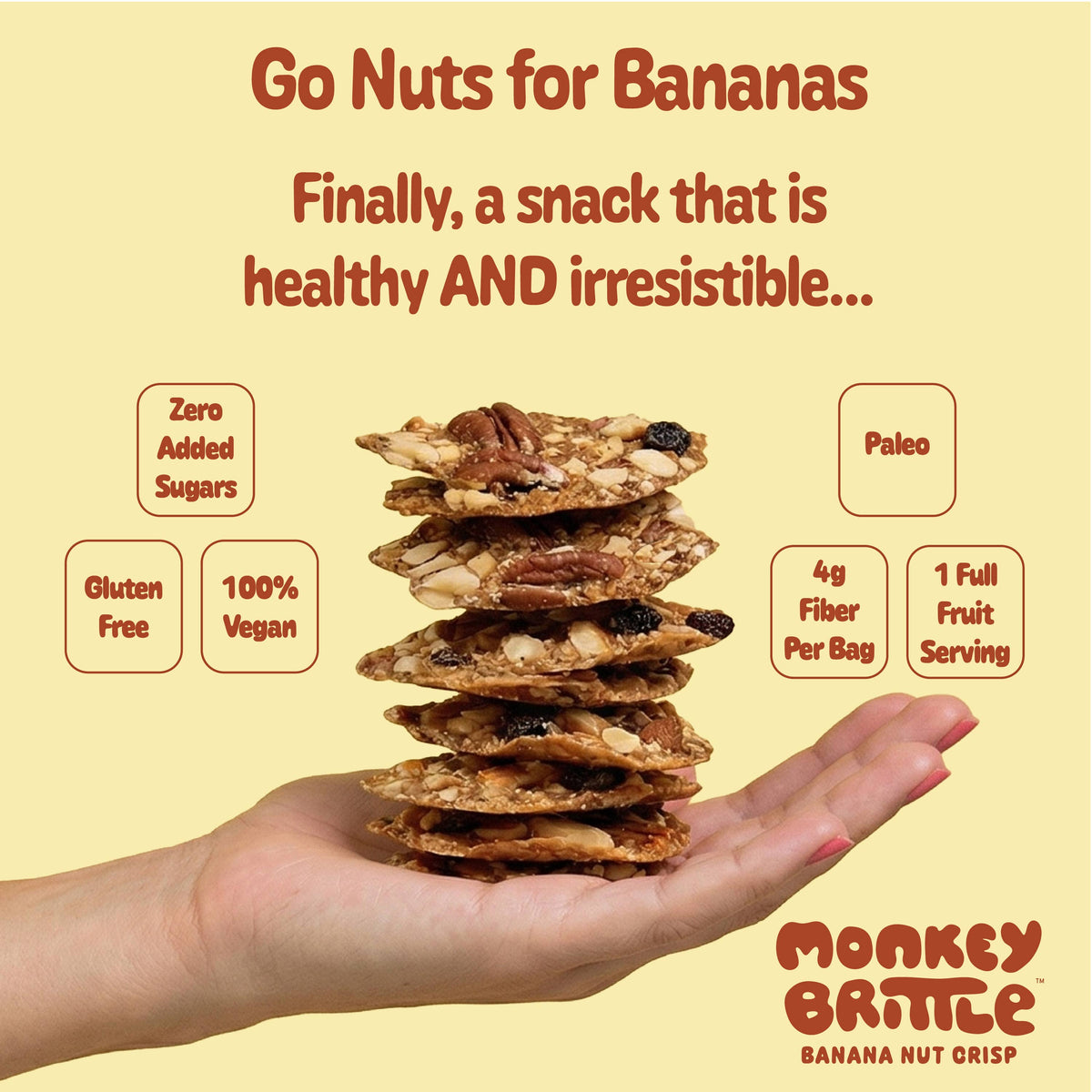 Huggins Family Farms - Monkey Brittle - Original - Case of (6) 2oz Bags