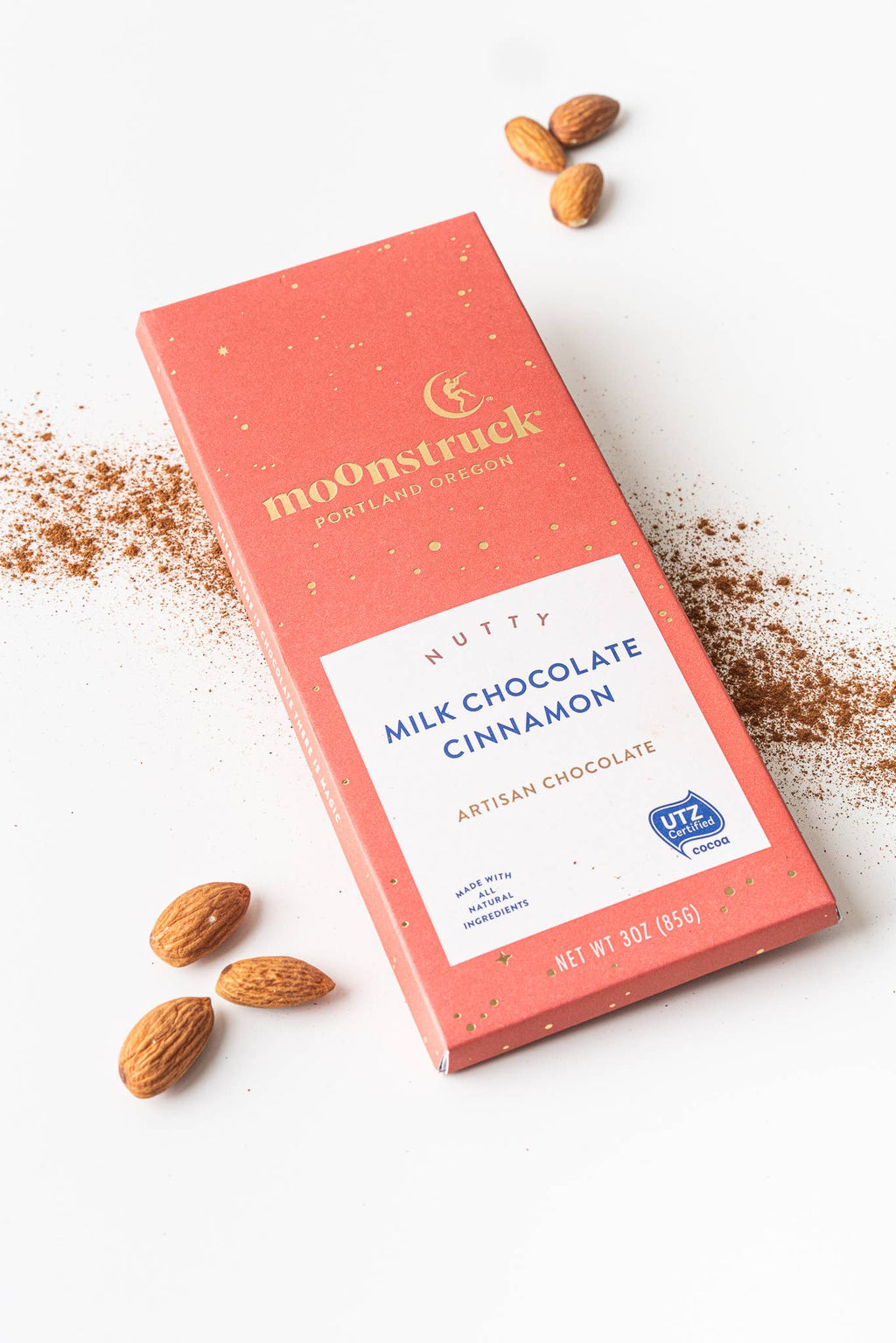 Moonstruck Chocolate Co - Nutty Milk Chocolate Cinnamon Bar