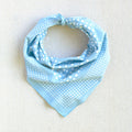 Light Blue Bandana, checked windowpane print, hand printed by Maryink
