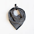 Black Bandana, geometric stripe print, hand printed by Maryink